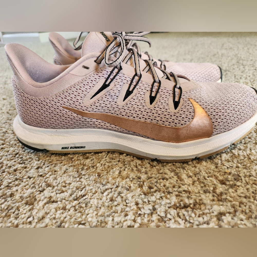 Nike Women's Running Shoes - Pink and RoseGold, Size 8